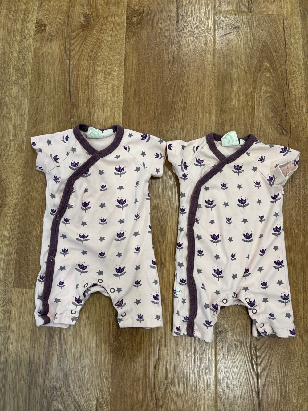 Parade Floral Kimono Wrap Shortalls Organic Cotton set of 2